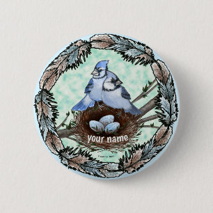 Blue Jay Nest Ronde Button 5,7 Cm