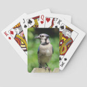 Blue Jay op Fence Bird Lover's speelkaarten (Achterkant)