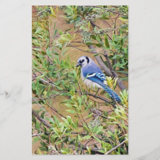Blue Jay op Southern Wax Myrtle Briefpapier (Voorkant)