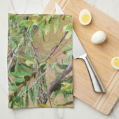 Blue Jay op Southern Wax Myrtle Theedoek (Quarter Fold)