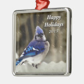 Blue Jay Photo Metalen Ornament (Links)