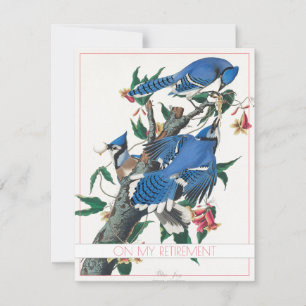 BLUE JAY RETRAITE PARTI INVITATION PLAT CARTE