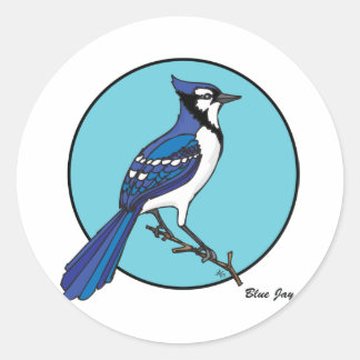 BLUE JAY RONDE STICKER