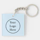 Blue Jay Spring bloemen Business Logo Sleutelhanger (Achterkant)