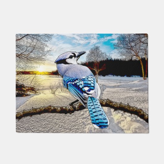 Blue Jay Sunrise Deurmat (Voorkant)