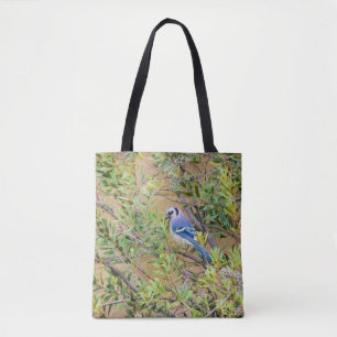 Blue Jay sur Southern Wax Myrtle Sac fourre-tout