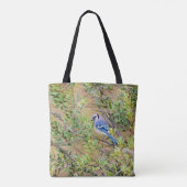 Blue Jay sur Southern Wax Myrtle Sac fourre-tout (Dos)