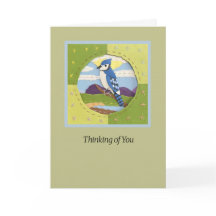 Blue Jay "Thinking of You" Kunstkaart
