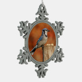 Blue Jay Tin Sneeuwvlok Ornament (Links)