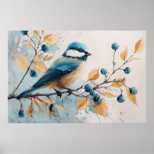 Blue Jay Waterverf Kunst Poster