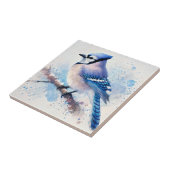 Blue Jay Waterverf Kunst Tegeltje (Zijkant)