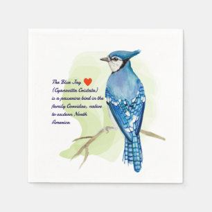 Blue jay waterverf schilderij servet