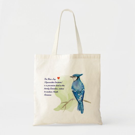 Blue jay waterverf schilderij tote bag (Voorkant)