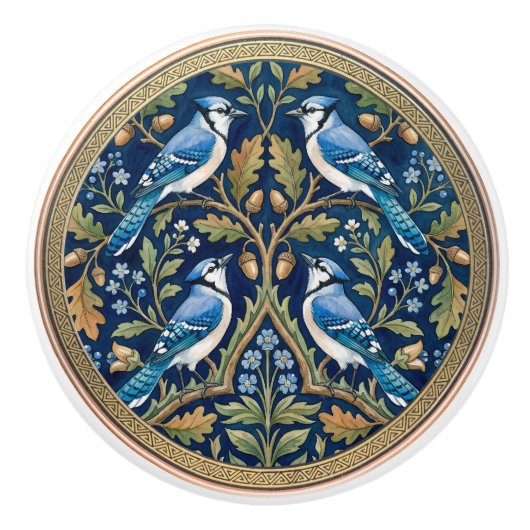 Blue Jays Bird Ceramic Pull Knob Keramische Knop (Voorkant)