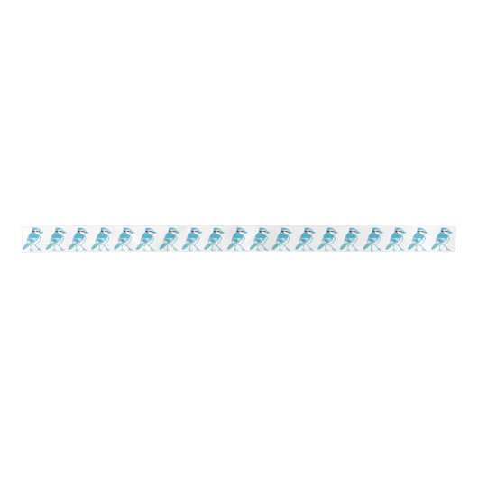 Blue Jays Pattern Satin Ribbon Lint (Voorkant)