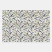 Blue Jays Vogeltakken en Bloesems Inpakpapier Vel (Voorkant)