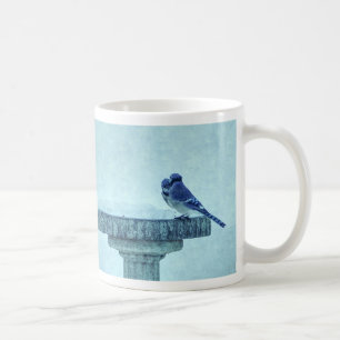 Blue Jays Winter Feeding Painterly Coffee Mok