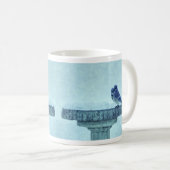 Blue Jays Winter Nourriture Painterly Café Mug (Devant droit)