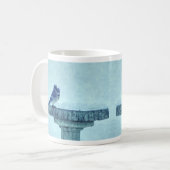 Blue Jays Winter Nourriture Painterly Café Mug (Devant gauche)