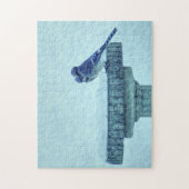 Blue Jays Winter Nourriture Painterly Puzzle (Vertical)