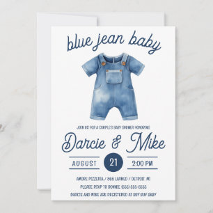 Blue Jean Baby, Baby Boy, Denim Baby shower Kaart
