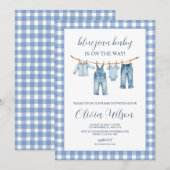 Blue Jean Baby Baby Shower Invitation (Devant / Derrière)