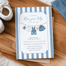 Blue Jean Baby Baby Shower Invitation