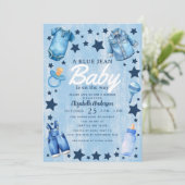 Blue Jean Baby Boy Baby Shower Invitation (Debout devant)