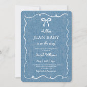 Blue Jean Baby Denim Baby shower Boy Kaart (Voorkant)