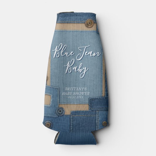 Blue Jean Baby Denim Baby Shower Flesjeskoeler (Voorkant)