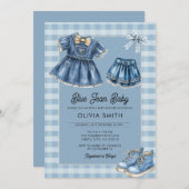 Blue Jean Baby Denim Baby Shower Invitation (Devant / Derrière)