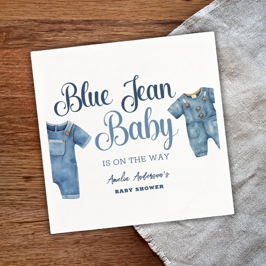 Blue Jean Baby Denim Boy Baby shower Papier Servet