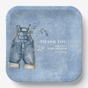 Blue jean baby Denim Country Baby shower Papieren Bordje