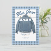 Blue Jean Baby - Denim Shower Custom Invitation (Debout devant)