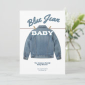 Blue Jean Baby - Denim Shower Custom Invitation (Debout devant)