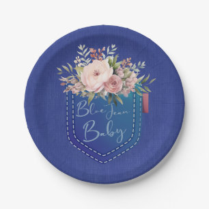 Blue Jean Baby Denim Shower Papieren Bordje