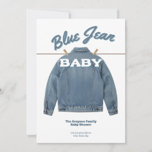 Blue Jean Baby - Douche Uitnodiging op maat