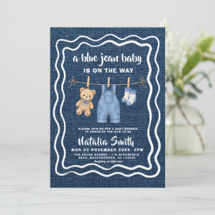 Blue Jean Baby Is On The Way Baby Shower Kaart