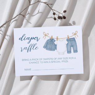 Blue Jean Baby Luier Raffle Baby shower Informatiekaartje