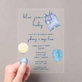Blue Jean Baby | Modern Baby shower | Ballonnen Acryl Uitnodigingen