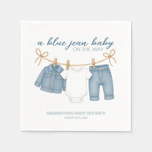 Blue Jean Baby op weg naar Baby shower Servet