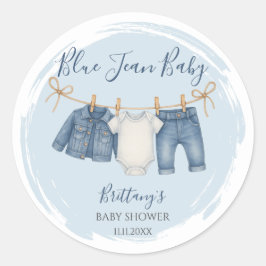 Blue Jean Baby shower Baby Outfit Ronde Sticker