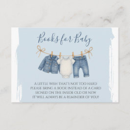 Blue Jean Baby shower Boeken voor Baby Informatiekaartje