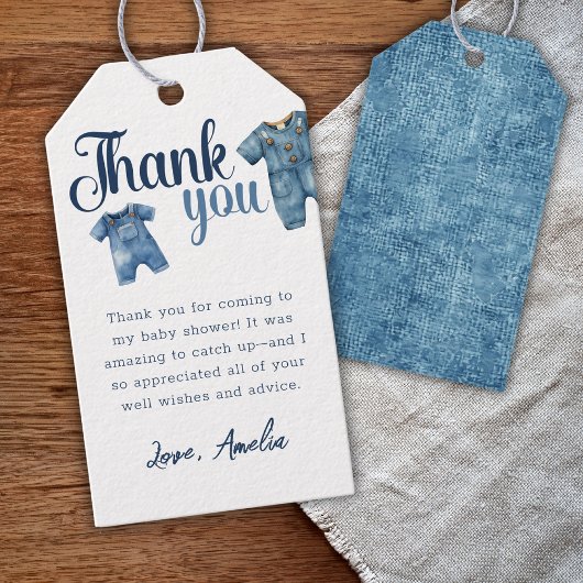 Blue Jean Baby shower Boy Denim Cadeaulabel