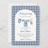 Blue Jean Baby shower Boy Uitnodiging (Voorkant)