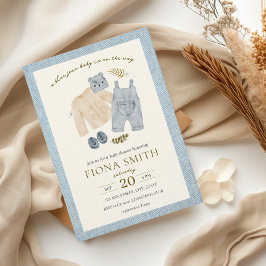 Blue Jean Baby shower Denim Boy Kleding Kaart