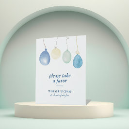 Blue Jean Baby shower | Denim Favors Party Reclamebord Met Voetstuk
