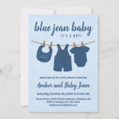 Blue Jean Baby shower Invitation (Devant)