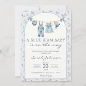 Blue Jean Baby Shower Invitation Cowboy (Devant)