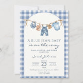 Blue Jean Baby Shower Invitation Cowboy (Devant)